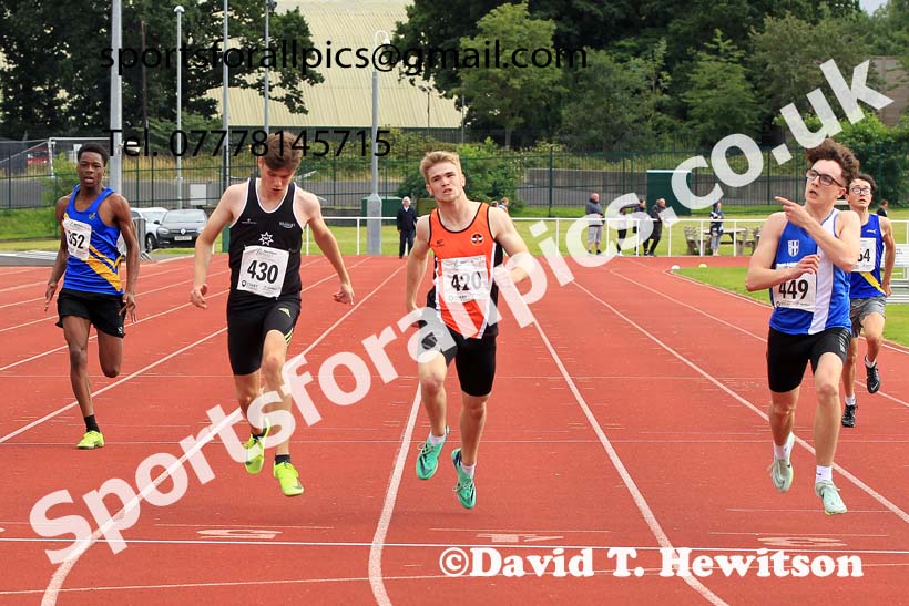 Mens under-17s 200 metres, 2023 Northern Under-13s, Under-15s and Under-17s, Middlesbrough.  Photo: David T. Hewitson/Sports for All Pics